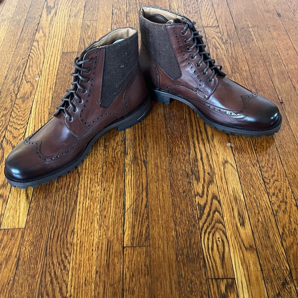 Gordon Rush Brown Leather Brogue Boots - Picture 2 of 8